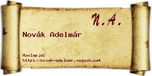 Novák Adelmár névjegykártya